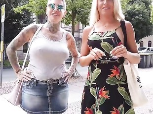FFM threesome! 2 blonde German milf sluts fuck with a young cock  DAYNIA